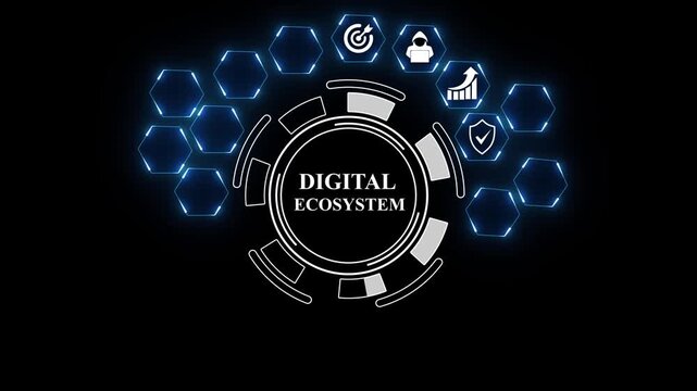 Online education and Digital Network concept. representing learning, knowledge sharing, educational tools, training. internet, digital courses. 4k animation ,,4k videoo