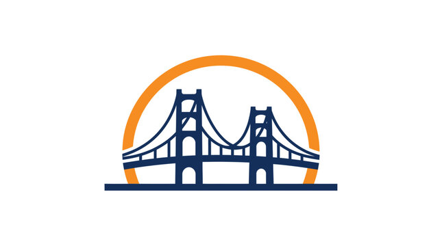 Suspension Bridge Icon Logo Design.