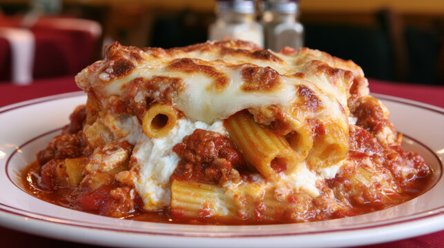 delicious italian baked ziti with rich marinara sauce