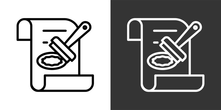 Notary Black And White Multiple Style Icon Set Collection Pack Vector Illustration 