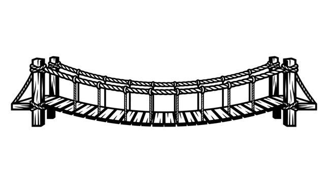 Detailed black and white illustration of arched bridge structure.