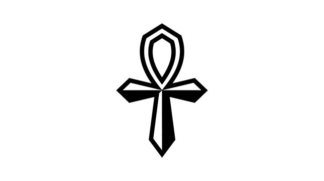 Ancient Egyptian Ankh Symbol in Bold Monochrome Design.