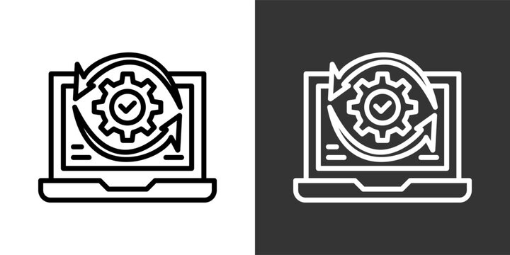 Continuous Integration Black And White Multiple Style Icon Set Collection Pack Vector Illustration 