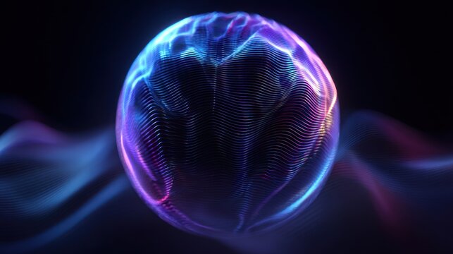 Abstract glowing sphere digital art