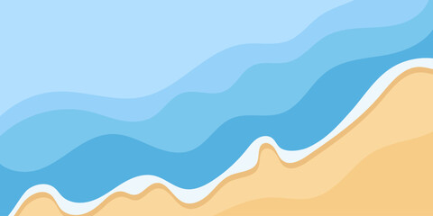 Obraz premium Surf line from above, seashore, sandy shore, stylized cartoon