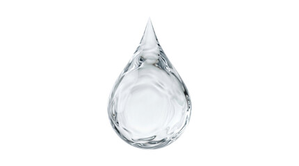 Single clear liquid water drop falling down with soft natural reflection isolated on transparent canvas. © Png ProTeam