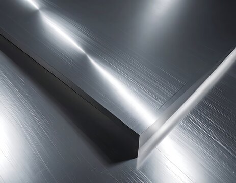 Shiny metal surface with reflections.
