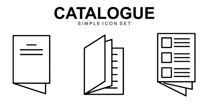Catalog Booklet and Publishing Icon Set Vector Illustration Editable with Transparent Background
