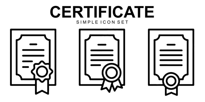 Quality Certificate and Achievement Award Icon Set Vector Illustration Editable with Transparent Background
