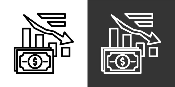 Recession Black And White Multiple Style Icon Set Collection Pack Vector Illustration 