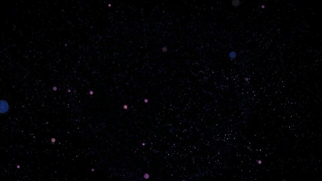Particles float through a dark void creating a subtle and ethereal atmospheric background effect.