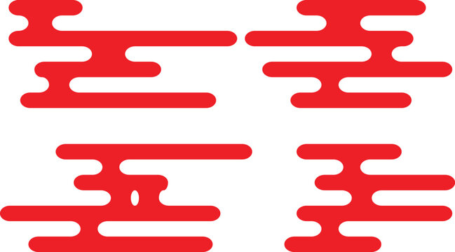 Traditionelles japanisches Wolken-Set &ndash; minimalistische japanische Wolken-Icons.
