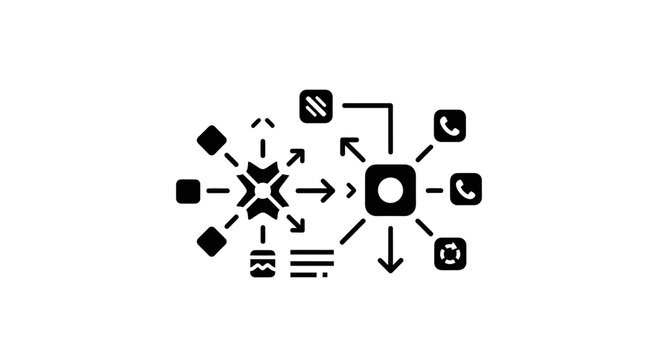Abstract representation of data flow and network connections.