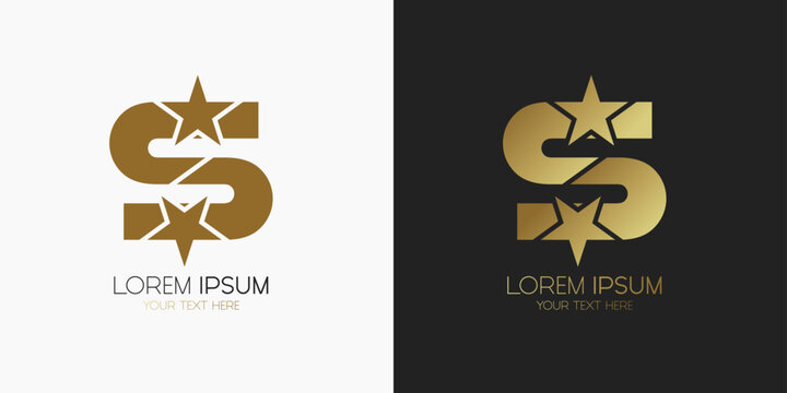 Luxury Letter S Star Logo Design, Elegant Monogram Emblem with Golden Star, Modern Premium Brand Symbol Vector