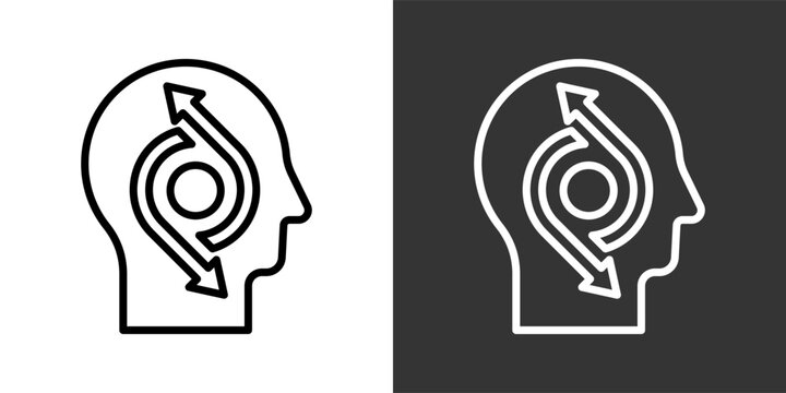 Agile Mindset Black And White Multiple Style Icon Set Collection Pack Vector Illustration 