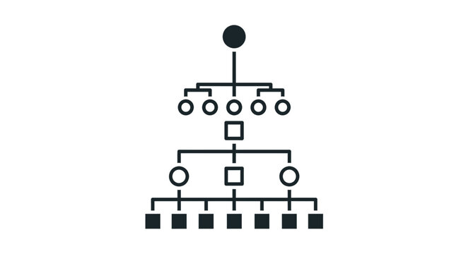 Family Tree Pedigree Chart Icon: Genealogy, Ancestry, Inheritance, Genetic Research