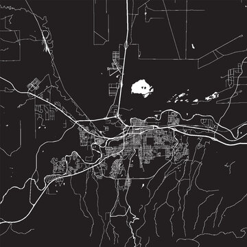 Casper Wyoming Vector Map, Detailed City Street Map Black and White Minimalist Line Art
