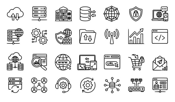 Modern technology gadgets web icons vector collection