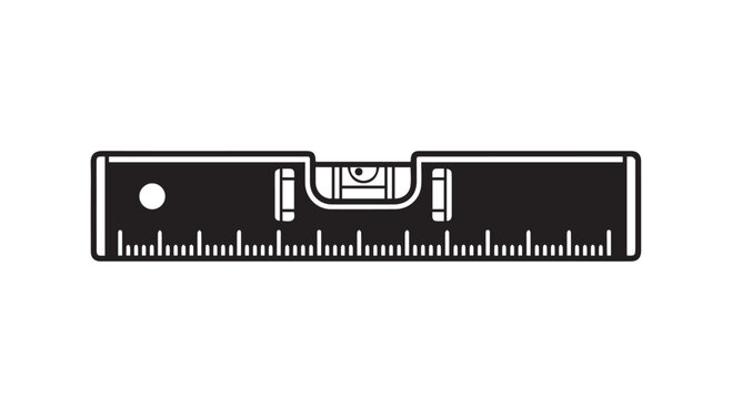 Spirit level tool icon, bubble level measurement and construction equipment vector symbol