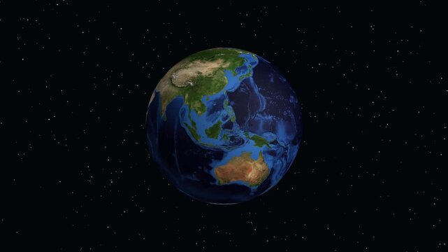 Earth Zoom Animation Focusing on Medan Indonesia with Population Data