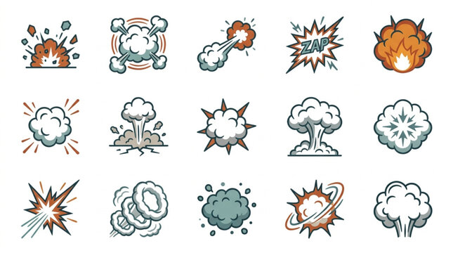 Explosion and Impact Illustration Icons