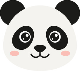 Fototapeta premium Cute Panda Face Portrait Cartoon Vector Design