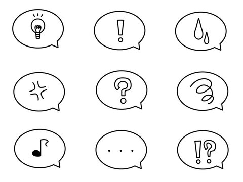 A set of illustrations of emotional icons
