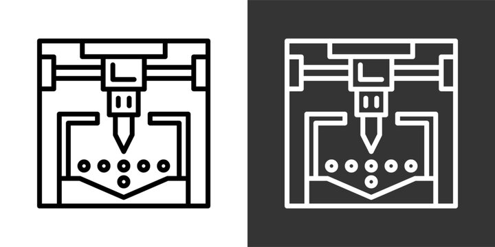 Sintering Black And White Multiple Style Icon Set Collection Pack Vector Illustration 