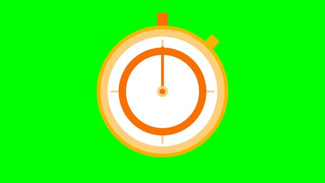 Animated Stopwatch on Green Screen Background.