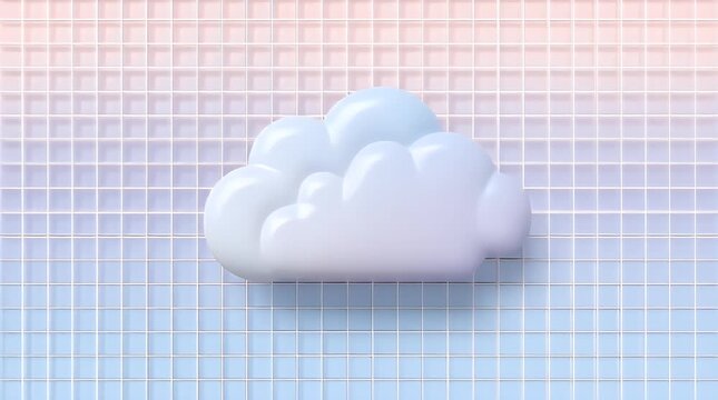 Cloud Model on Digital Grid Background for Technology Concept