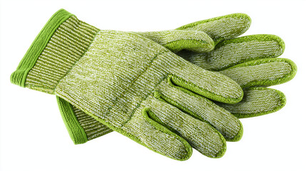 Fototapeta premium green gloves on white background