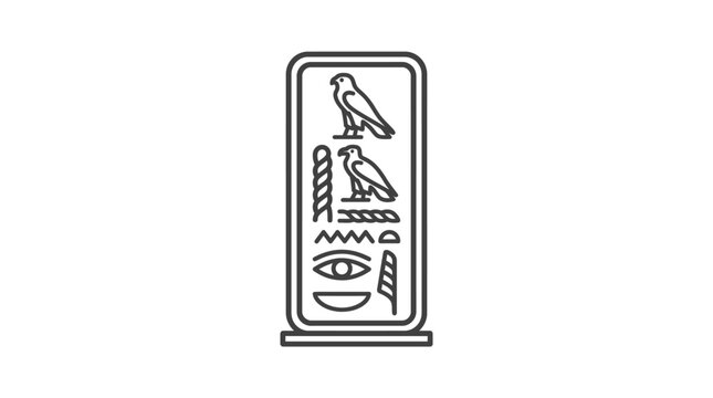 Ancient Egyptian cartouche with hieroglyphic symbols.