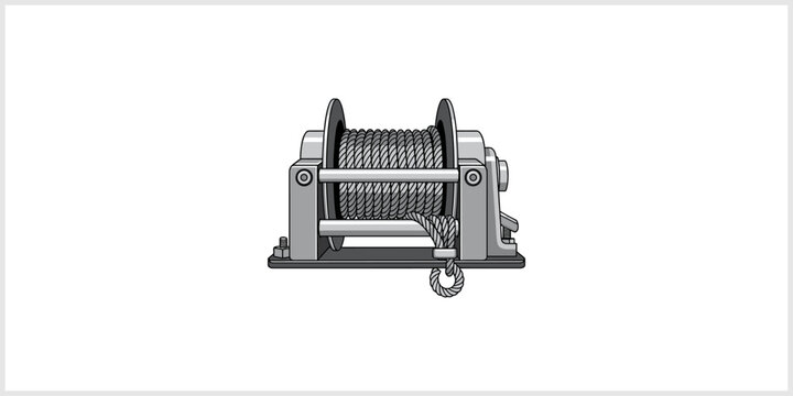 Electric Motor Driven Winch With Cable And Hook