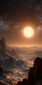 Ultra-Realistic View of a Tidally Locked Exoplanet Between Eternal Day and Endless Night
