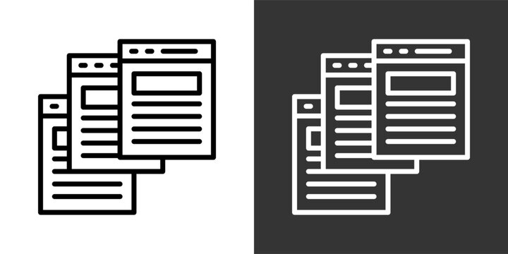 Templates Black And White Multiple Style Icon Set Collection Pack Vector Illustration 