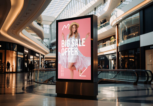 Citylight in City Mall Mockup