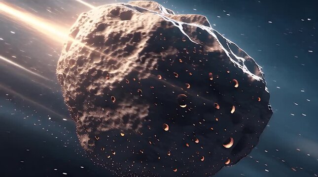 Meteorite Impact in Space with Bright Trail