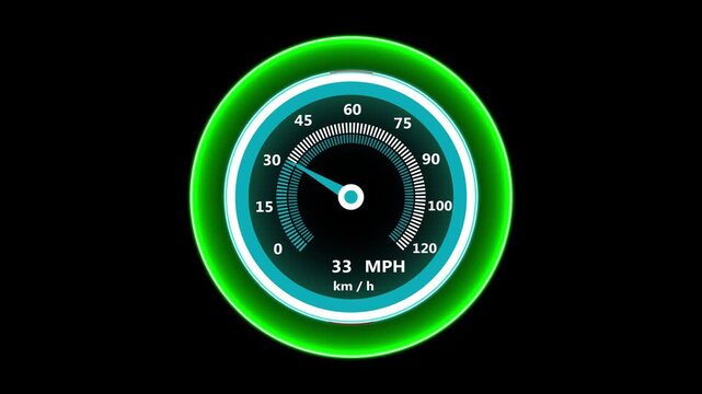 Technology speedometer animation. Performance Racing Car Dashboard.