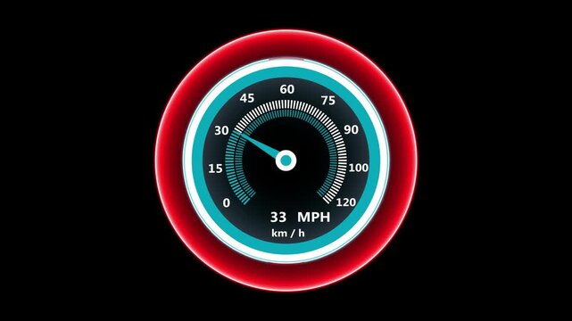 Technology speedometer animation. Performance Racing Car Dashboard.