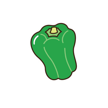 シンプルかわいいピーマンのベクターイラスト／Simple and cute bell pepper vector illustration