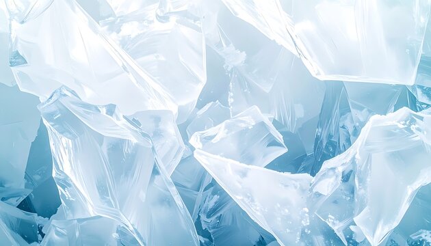Crystalline ice formations close-up macro.