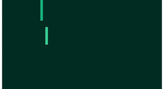 Minimalist abstract motion animation background, with floating vertical, green bars