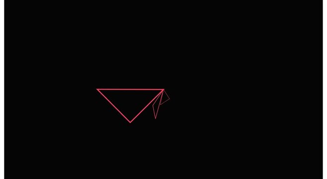 Minimalist red geometric triangle animation on animation black background