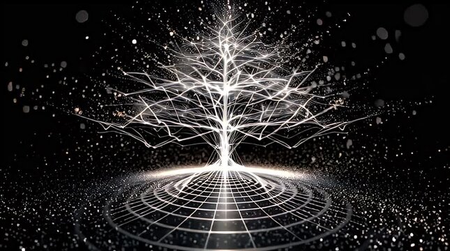 Abstract Light Tree Illustration for Technology and Creativity