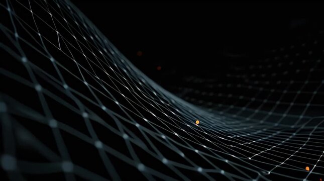 Futuristic Digital Data Stream with Glowing Light Effects