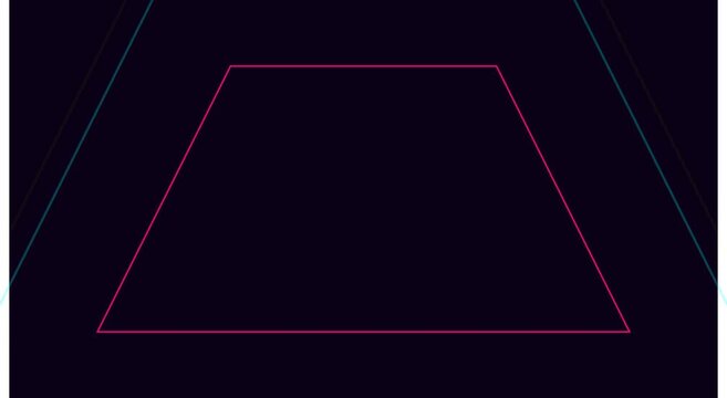 Neon geometric pulsing trapezoid animation background, with cyberpunk aesthetic