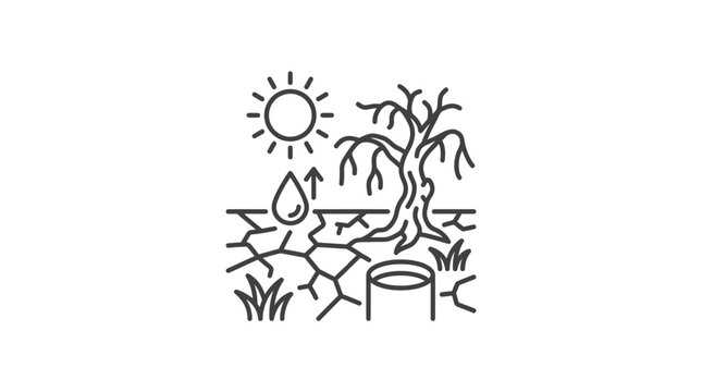 Drought and desertification environmental icon