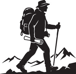 Obraz premium tourist traveler silhouette isolated design graphic