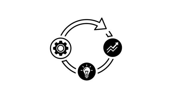 Business Process Improvement Cycle with Icons.
