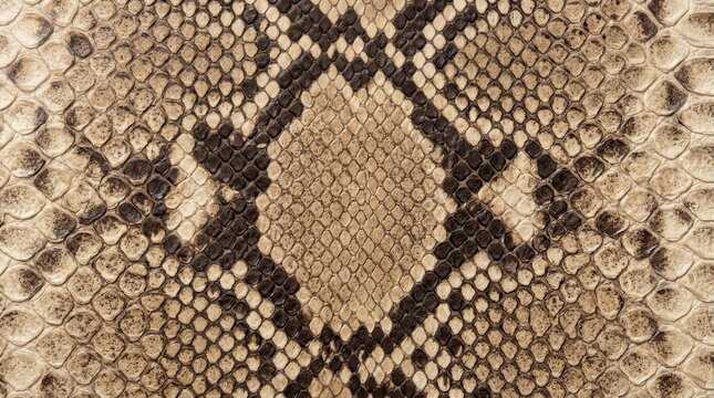 Close-up of a snakeskin pattern on genuine leather featuring an exotic reptile imitation.
